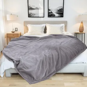 YAKEE Electric Blanket Full Size 72"x 84", Large Heated Blanket, Soft Warm Heating Blanket, 4 Heating Levels and 10 Hours Auto-Shut-Off, Machine Washable, Grey