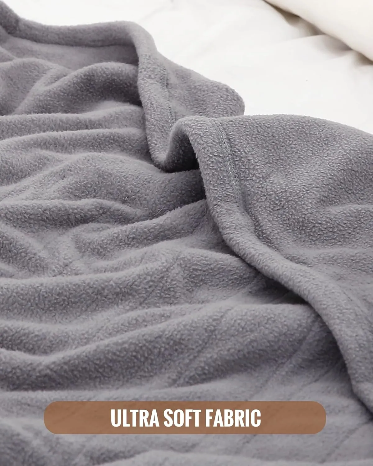 YAKEE Electric Blanket Full Size 72"x 84", Large Heated Blanket, Soft Warm Heating Blanket, 4 Heating Levels and 10 Hours Auto-Shut-Off, Machine Washable, Grey