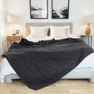 YAKEE Electric Blanket Full Size 72"x 84", Large Heated Blanket, Soft Warm Heating Blanket, 5 Heating Levels and 10 Hours Auto-Shut-Off, Machine Washable, Dark Grey