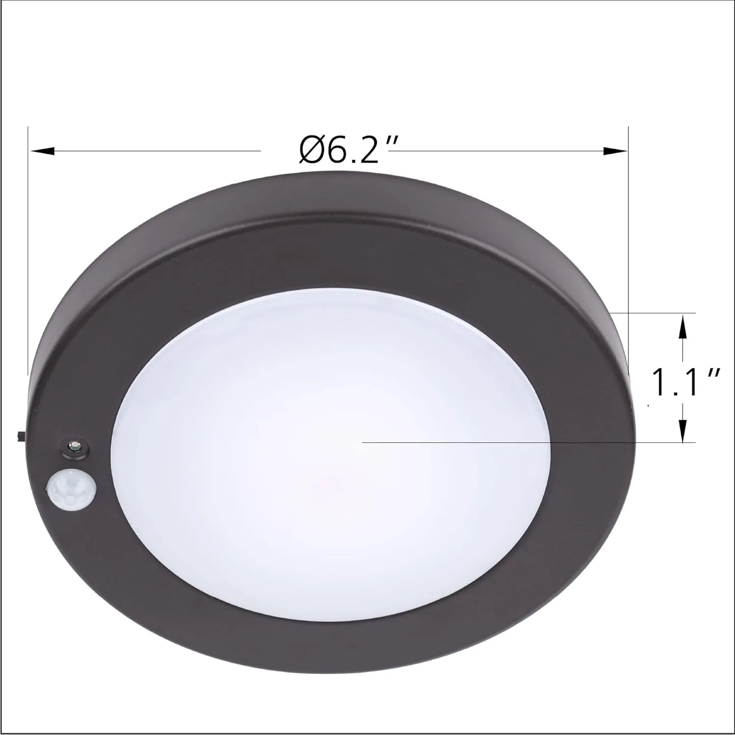 YoonLIT Flush Mount Motion Sensor LED Ceiling Light with Photocell Sensor, ON/Off Automatic for Stair, Porch, Closet, Basement, Hallway, Pantry, 6.2 Inch 10.5W 700 Lumen, Bronze Finish 5000K 4-Pack