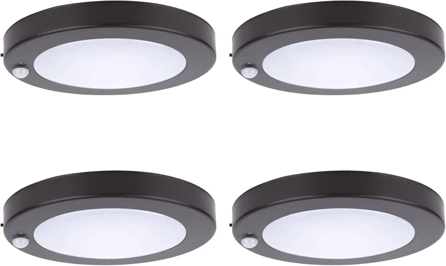 YoonLIT Flush Mount Motion Sensor LED Ceiling Light with Photocell Sensor, ON/Off Automatic for Stair, Porch, Closet, Basement, Hallway, Pantry, 6.2 Inch 10.5W 700 Lumen, Bronze Finish 5000K 4-Pack