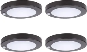 YoonLIT Flush Mount Motion Sensor LED Ceiling Light with Photocell Sensor, ON/Off Automatic for Stair, Porch, Closet, Basement, Hallway, Pantry, 6.2 Inch 10.5W 700 Lumen, Bronze Finish 5000K 4-Pack