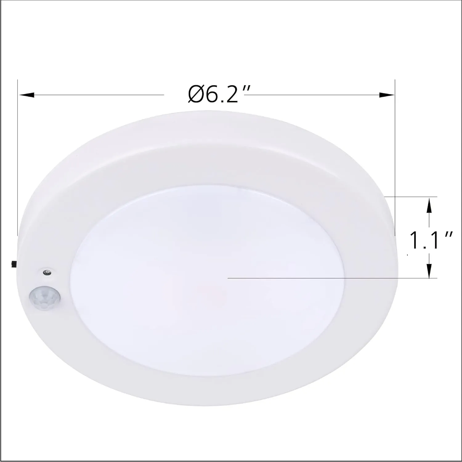 YoonLIT Flush Mount Motion Sensor LED Ceiling Light with Photocell Sensor, ON/Off Automatic for Stair, Porch, Closet, Basement, Hallway, Pantry, 6.2 Inch 10.5W 800 Lumen, White Finish 5000K 4-Pack
