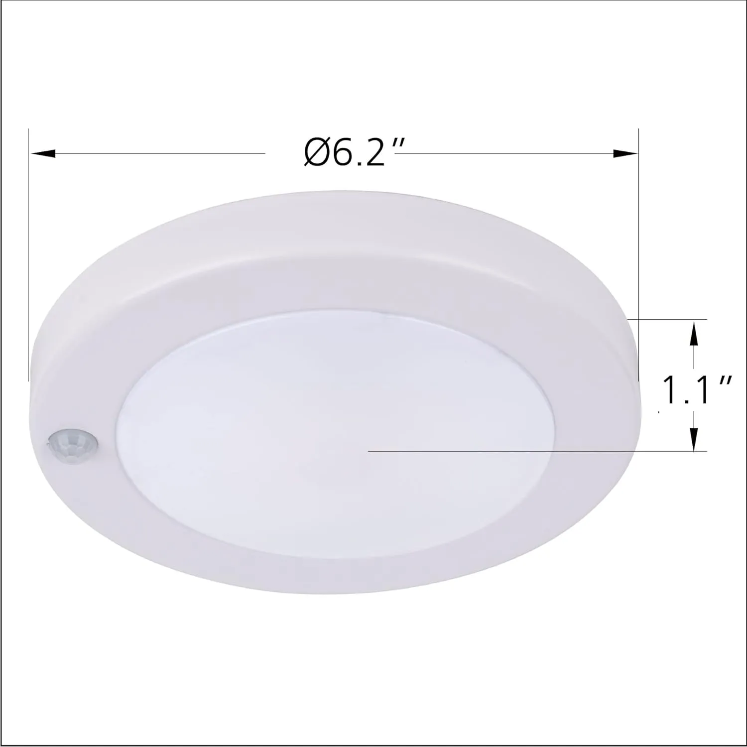YoonLIT Flush Mount PIR Motion Sensor LED Ceiling Light, 6.2 Inch 10.5W 800 Lumen, Motion Activated Ceiling Fixture for Closet, Garage, Doorway, Stairway, Hallway, White Finish 5000K 1-Pack