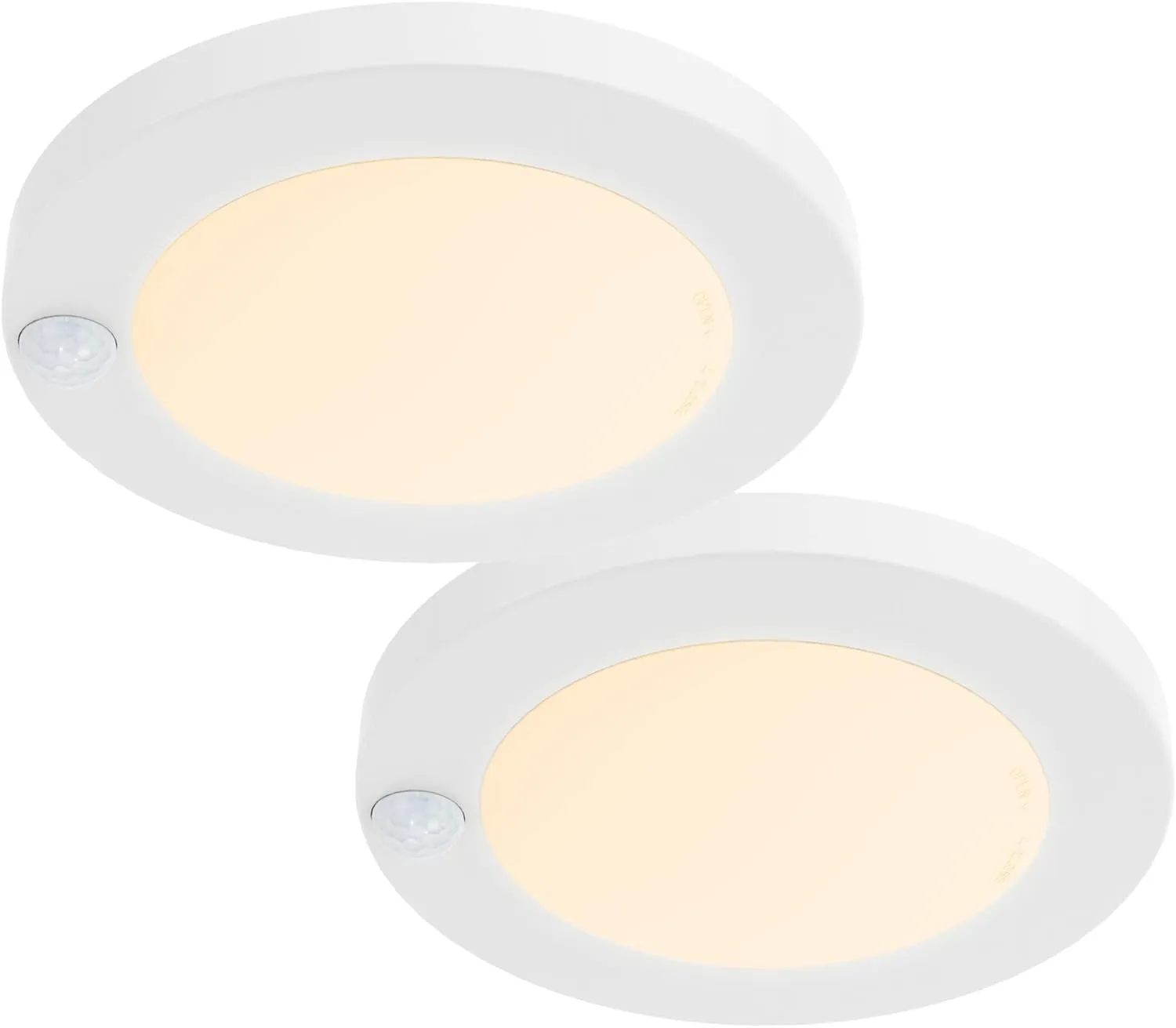 ZAGO LED 6" 120 Volts Closet Light Wired, PIR Motion Sensor Ceiling Disc Light, 15W, 1100 Lumens, CRI>80, 3000K Warm White for Closet, Laundry, Garage, Pantry, Wet Location, ETL, White, 2 Packs