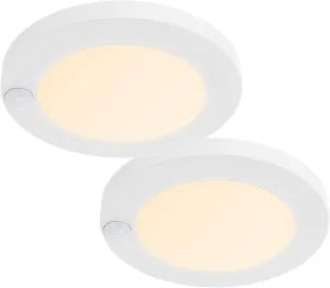 ZAGO LED 6" 120 Volts Closet Light Wired, PIR Motion Sensor Ceiling Disc Light, 15W, 1100 Lumens, CRI>80, 3000K Warm White for Closet, Laundry, Garage, Pantry, Wet Location, ETL, White, 2 Packs