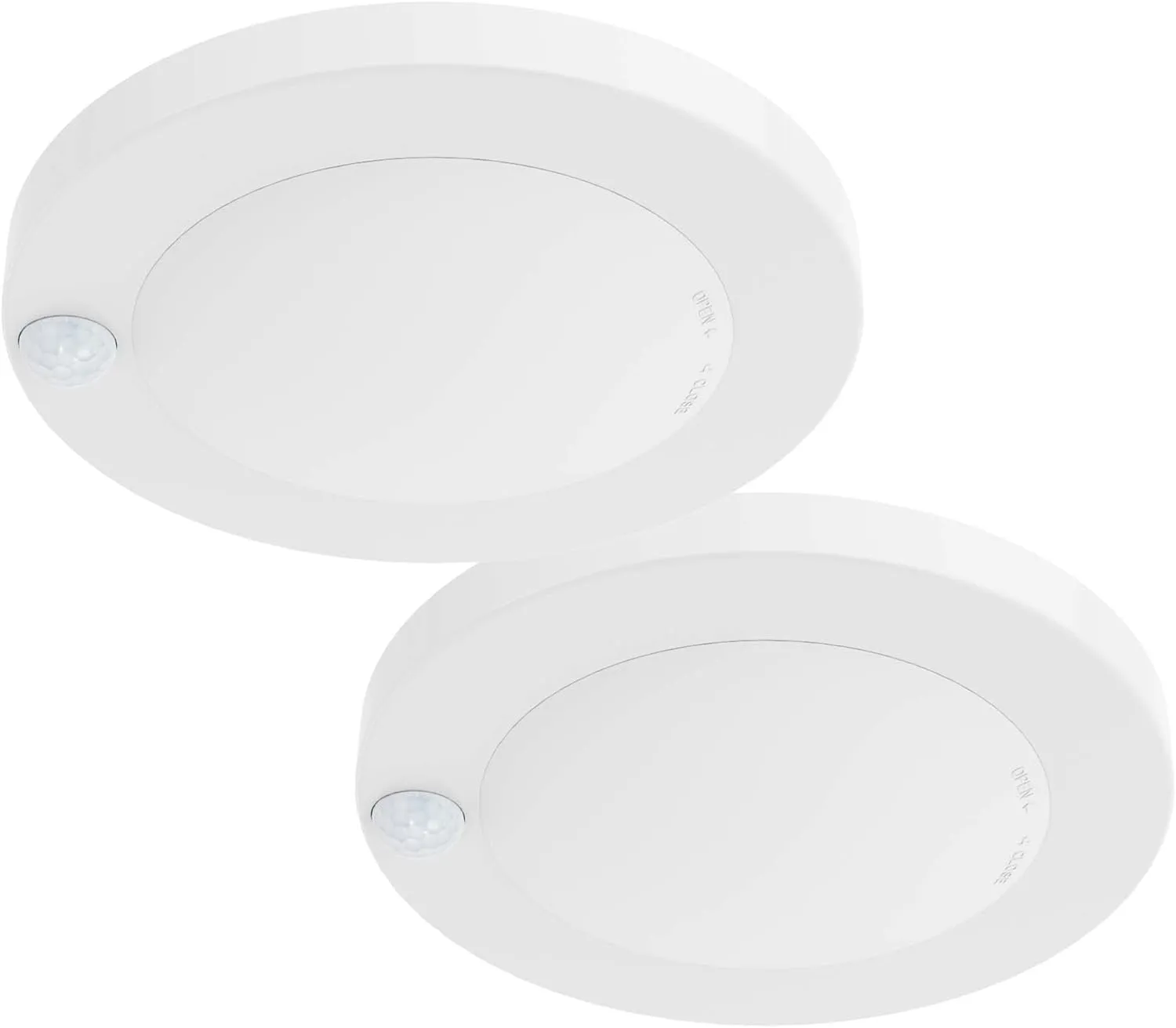 ZAGO LED 6" 120 Volts Closet Light Wired, PIR Motion Sensor Ceiling Disc Light, 15W, 1100 Lumens, CRI>80, 5000K Daylight White for Closet, Laundry, Garage, Pantry, Wet Location, ETL, White, 2 Packs