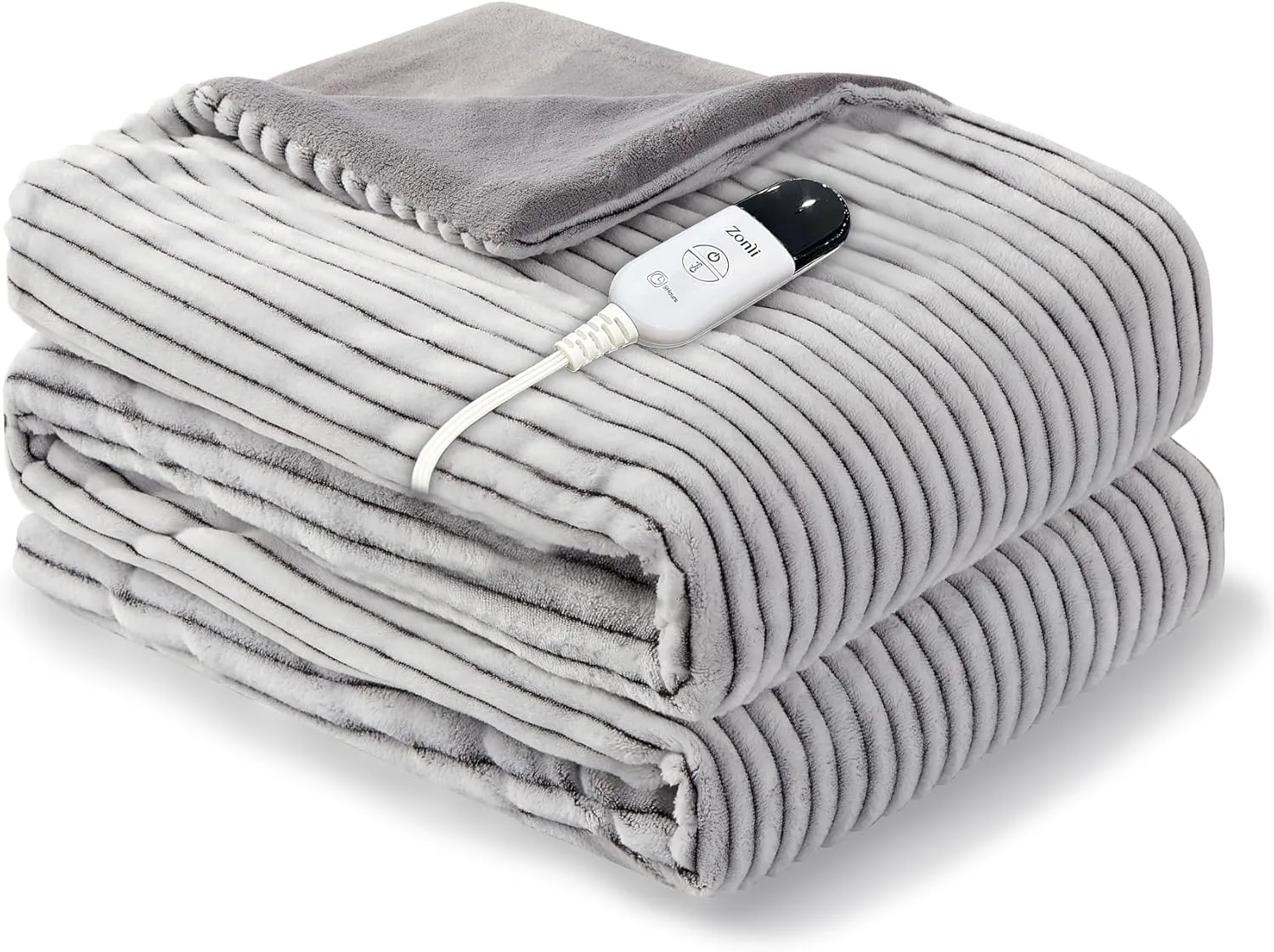 ZonLi Heated Weighted Blanket 20lbs, 60"x80" Queen Size, Weighted Electric Blanket for Adults, Heavy Blanket Fast Heating with 10 Levels, 9H Timer Setting, Soft Warm Flannel Washable with Glass Beads