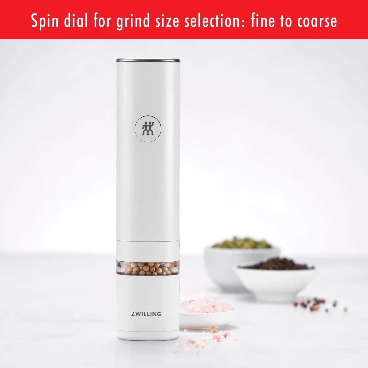 ZWILLING Enfinigy Electric Salt/Pepper Mill - White
